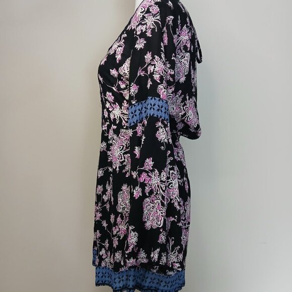 Whimsigoth Flowy Bohemian Bell Sleeve Floral Romper Black Size Medium - Picture 2 of 8